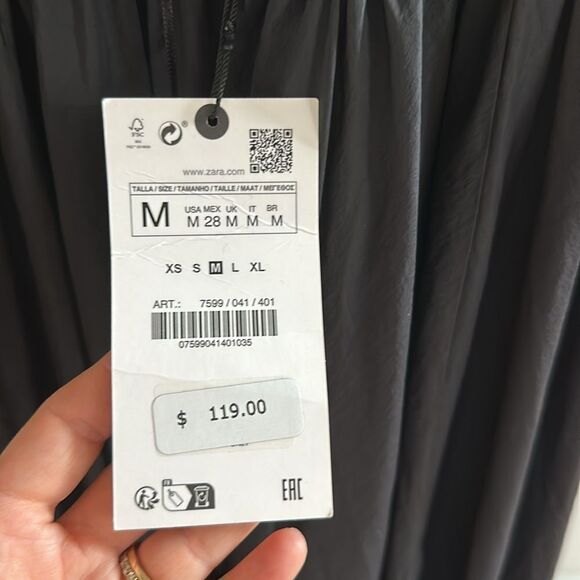 Zara Nylon Dress Black M Nwt - Picture 7 of 7